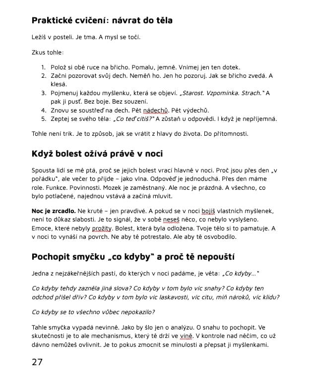 Pusť to, co tě ničí — Praktické cvičení: návrat do těla